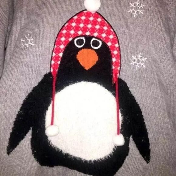 Penguin Sweater w/ Fuzzy Tummy - Juniors XL - Picture 2 of 3